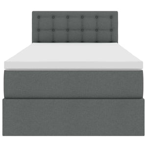 vidaXL Storage Bed with Mattress Dark Grey 90 x 200 cm