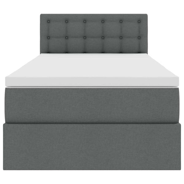 vidaXL Storage Bed with Mattress Dark Grey 90 x 200 cm