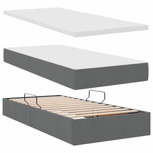 vidaXL Storage Bed with Mattress Dark Grey 90 x 200 cm