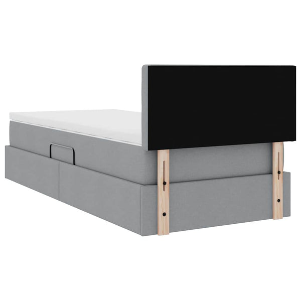 vidaXL Storage Bed with Mattress Light Grey 100 x 200 cm