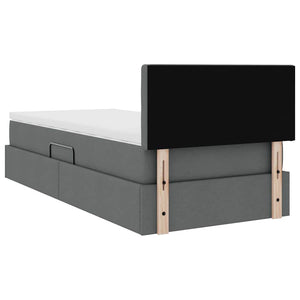 vidaXL Storage Bed with Mattress Dark Grey 100 x 200 cm