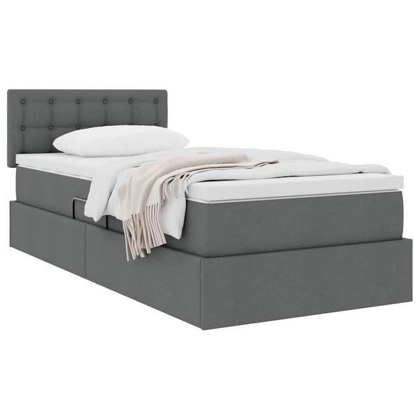 vidaXL Storage Bed with Mattress Dark Grey 100 x 200 cm