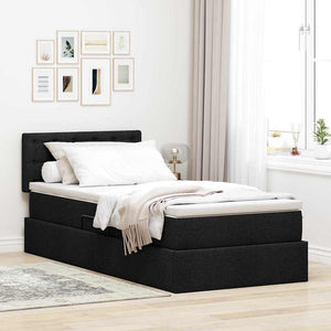 vidaXL Storage Bed with Mattress Black 100 x 200 cm
