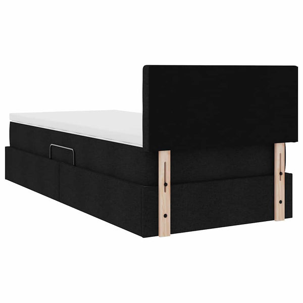 vidaXL Storage Bed with Mattress Black 100 x 200 cm
