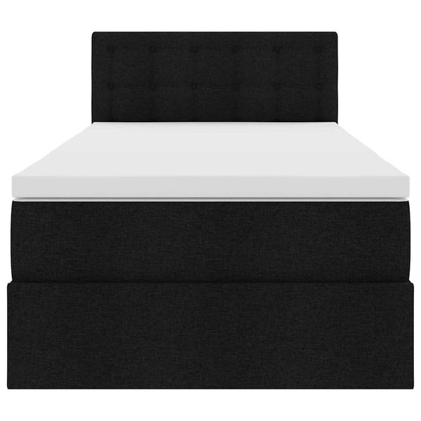 vidaXL Storage Bed with Mattress Black 100 x 200 cm
