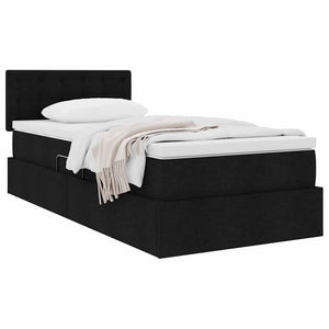 vidaXL Storage Bed with Mattress Black 100 x 200 cm