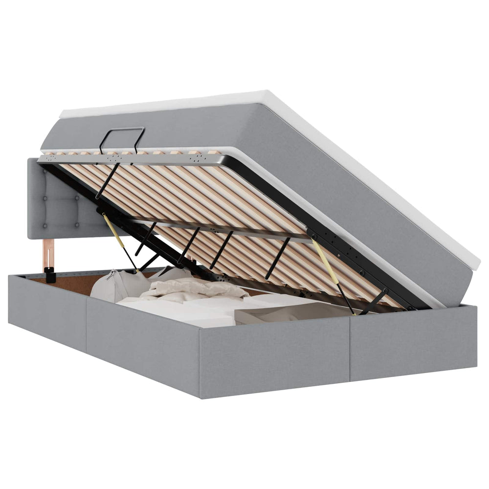 vidaXL Storage Bed with Mattress Light Gray 120 x 190 cm