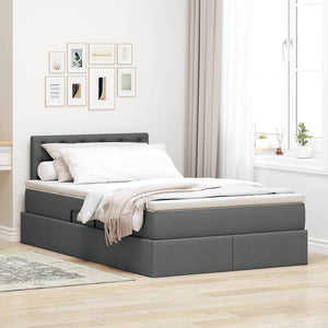 vidaXL Storage Bed with Mattress Dark Grey 120 x 190 cm