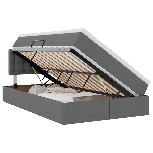 vidaXL Storage Bed with Mattress Dark Grey 120 x 190 cm
