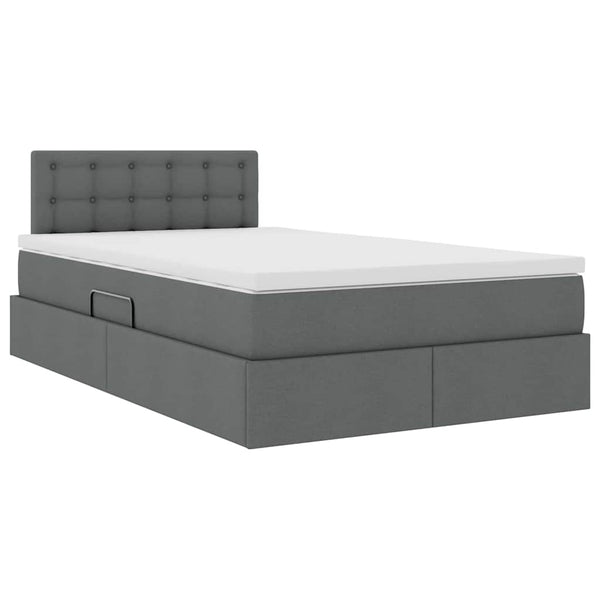 vidaXL Storage Bed with Mattress Dark Grey 120 x 190 cm