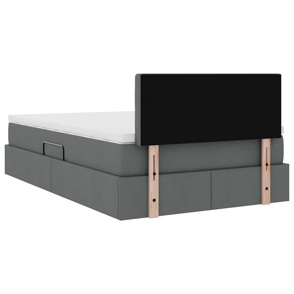 vidaXL Storage Bed with Mattress Dark Grey 120 x 190 cm