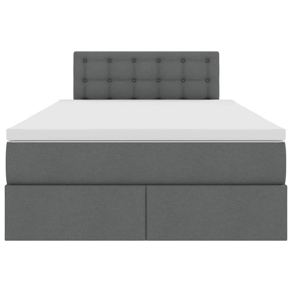 vidaXL Storage Bed with Mattress Dark Grey 120 x 190 cm