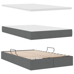 vidaXL Storage Bed with Mattress Dark Grey 120 x 190 cm