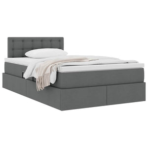 vidaXL Storage Bed with Mattress Dark Grey 120 x 190 cm