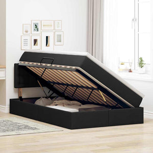 vidaXL Storage Bed with Mattress Black 120 x 190 cm