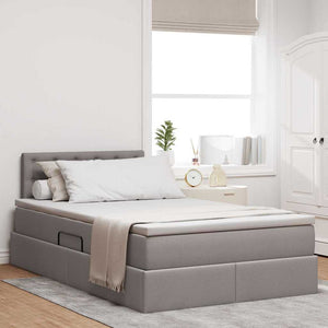 vidaXL Storage Bed with Mattress Taupe 120 x 190 cm Engineered Wood