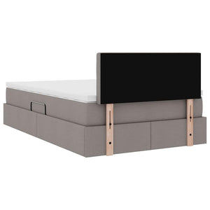 vidaXL Storage Bed with Mattress Taupe 120 x 190 cm Engineered Wood