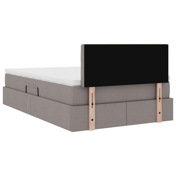 vidaXL Storage Bed with Mattress Taupe 120 x 190 cm Engineered Wood