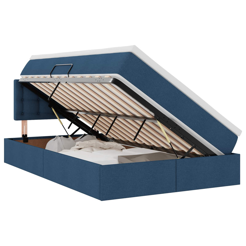 vidaXL Storage Bed with Mattress Blue 120 x 190 cm Engineered Wood