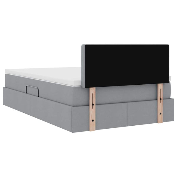 vidaXL Storage Bed with Mattress Light Grey 120 x 200 cm