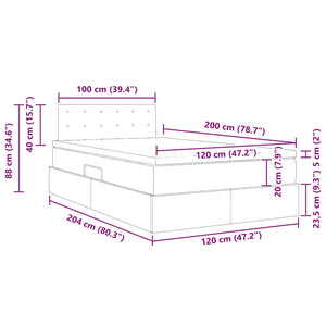 vidaXL Storage Bed with Mattress Light Grey 120 x 200 cm