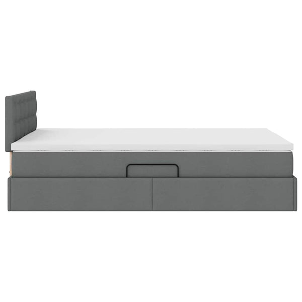 vidaXL Storage Bed with Mattress Dark Gray 120 x 200 cm