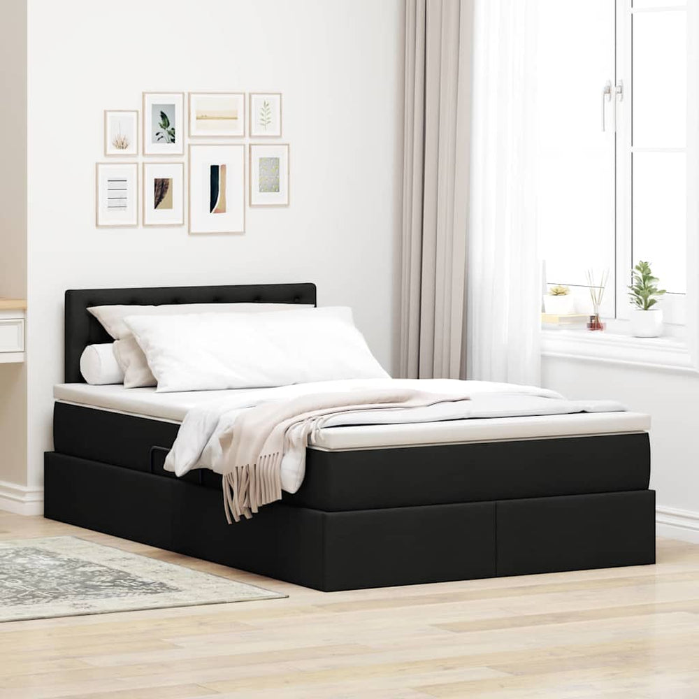 vidaXL Storage Bed with Mattress Black 120 x 200 cm