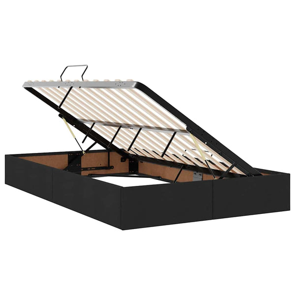 vidaXL Storage Bed with Mattress Black 120 x 200 cm