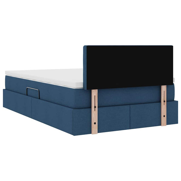 vidaXL Storage Bed with Mattress Blue 120 x 200 cm Engineered Wood