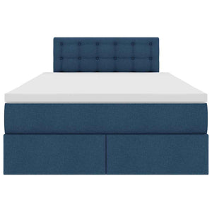vidaXL Storage Bed with Mattress Blue 120 x 200 cm Engineered Wood