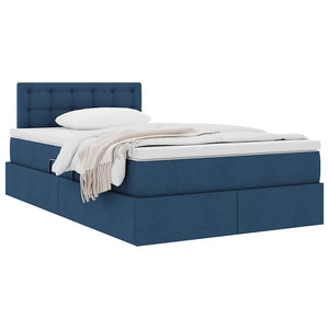 vidaXL Storage Bed with Mattress Blue 120 x 200 cm Engineered Wood