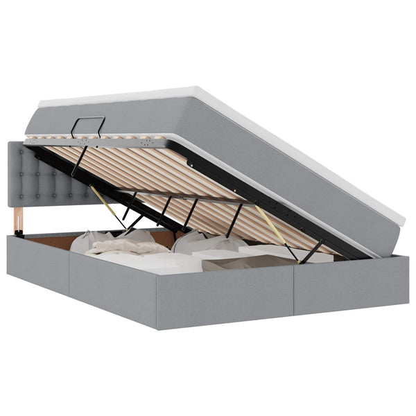 vidaXL Storage Bed with Mattress Light Grey 140 x 190 cm