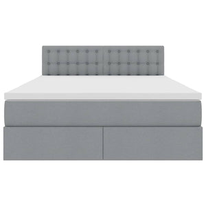 vidaXL Storage Bed with Mattress Light Grey 140 x 190 cm