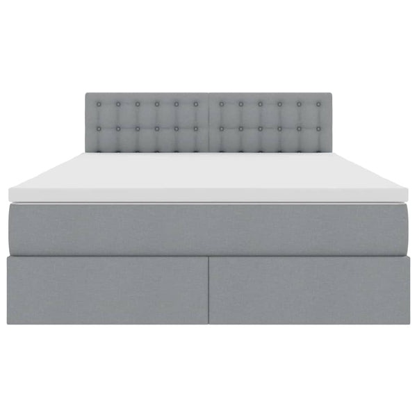 vidaXL Storage Bed with Mattress Light Grey 140 x 190 cm