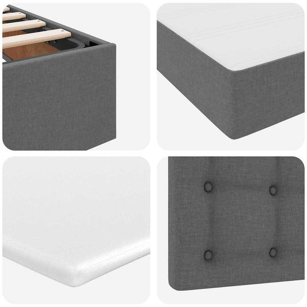 vidaXL Storage Bed with Mattress Dark Gray 140 x 190 cm