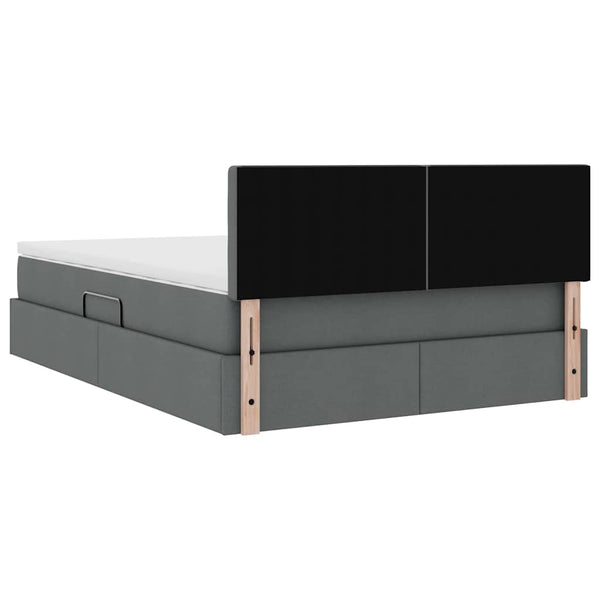 vidaXL Storage Bed with Mattress Dark Gray 140 x 190 cm