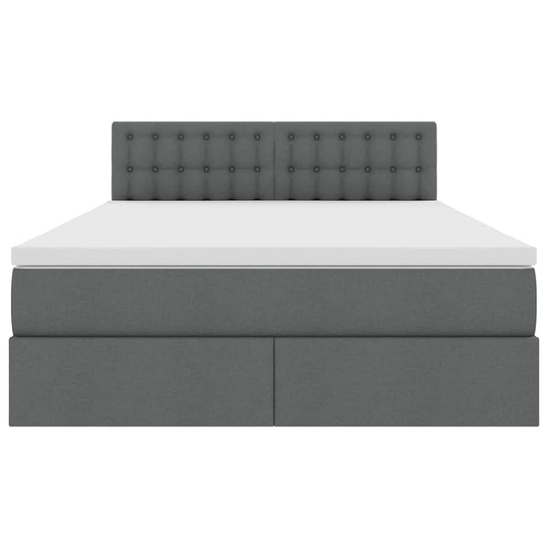 vidaXL Storage Bed with Mattress Dark Gray 140 x 190 cm
