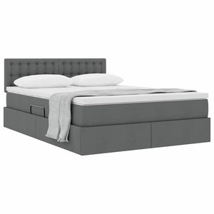 vidaXL Storage Bed with Mattress Dark Gray 140 x 190 cm
