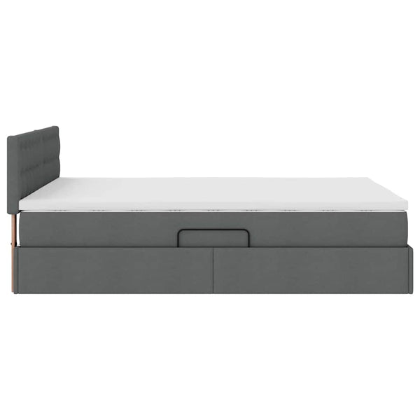 vidaXL Storage Bed with Mattress Dark Gray 140 x 190 cm