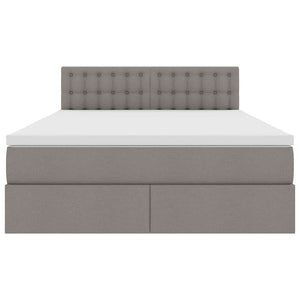 vidaXL Storage Bed with Mattress Taupe 140 x 190 cm Engineered Wood