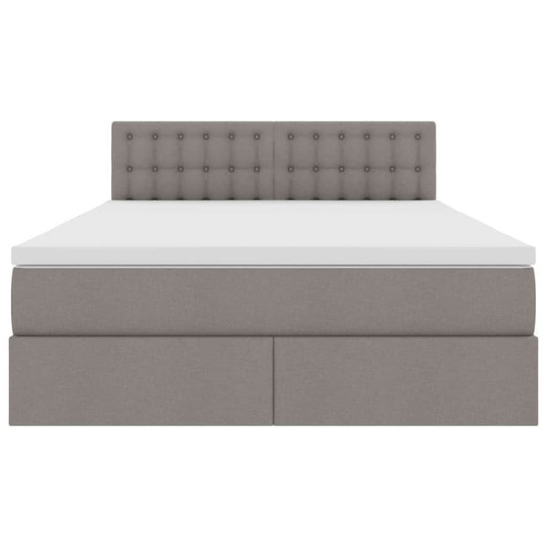 vidaXL Storage Bed with Mattress Taupe 140 x 190 cm Engineered Wood
