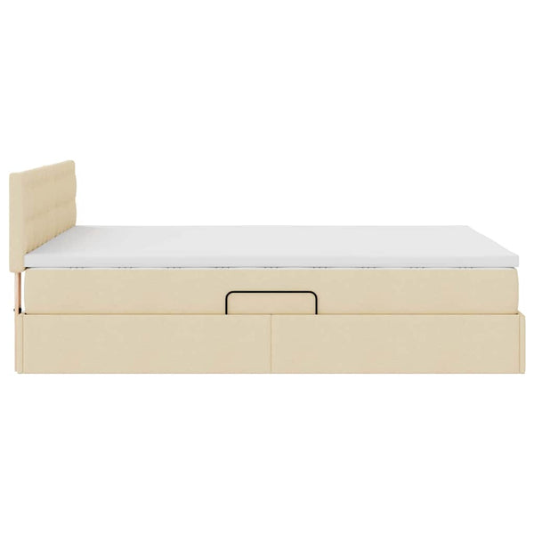 vidaXL Storage Bed with Mattress Cream 140 x 190 cm Engineered Wood
