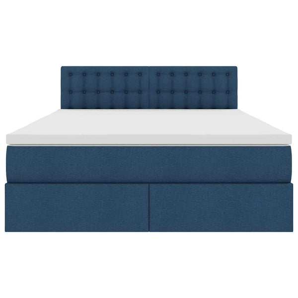 vidaXL Storage Bed with Mattress Blue 140 x 190 cm Engineered Wood