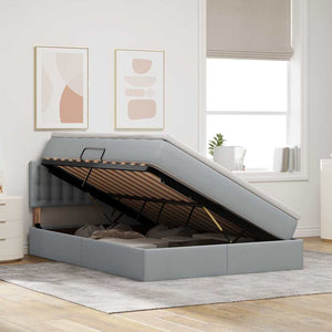 vidaXL Storage Bed with Mattress Light Gray 140 x 200 cm