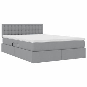 vidaXL Storage Bed with Mattress Light Gray 140 x 200 cm
