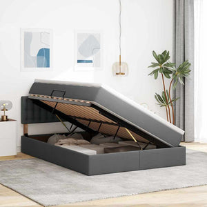 vidaXL Storage Bed with Mattress Dark Grey 140 x 200 cm