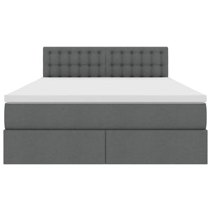 vidaXL Storage Bed with Mattress Dark Grey 140 x 200 cm