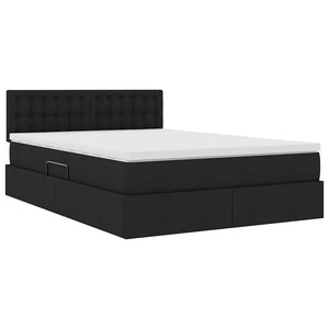 vidaXL Storage Bed with Mattress Black 140 x 200 cm