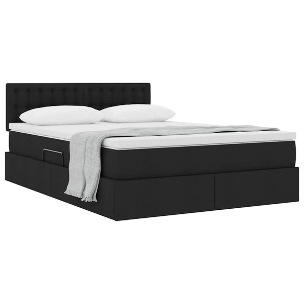 vidaXL Storage Bed with Mattress Black 140 x 200 cm