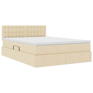 vidaXL Storage Bed with Mattress Cream 140 x 200 cm Engineered Wood